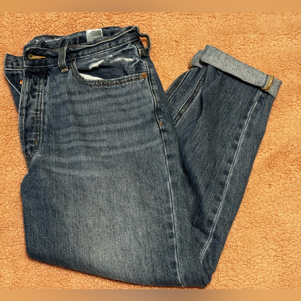 Old Navy Women's Dark Blue Baggy Taper Jeans